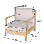 Set da salotto da esterno Christopher Knight Home Selina, 4 pezzi, design a doghe rustico, in legno di acacia con cuscini