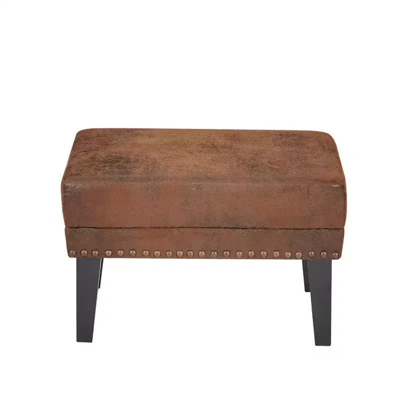 Poltrona lounge vintage Christopher Knight Home Morgan con schienale alto, effetto invecchiato e poggiapiedi