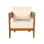 Set da giardino Christopher Knight Home Valentina, 5 pezzi, in legno di acacia con intreccio rustico in corda, comprensivo di tavolino e cuscini
