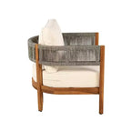 Set da giardino Christopher Knight Home Valentina, 5 pezzi, in legno di acacia con intreccio rustico in corda, comprensivo di tavolino e cuscini