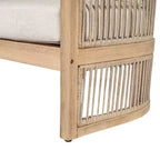 Set da conversazione per esterni da 5 pezzi Christopher Knight Home Joplin in legno di acacia e corda con cuscini e braciere rotondo