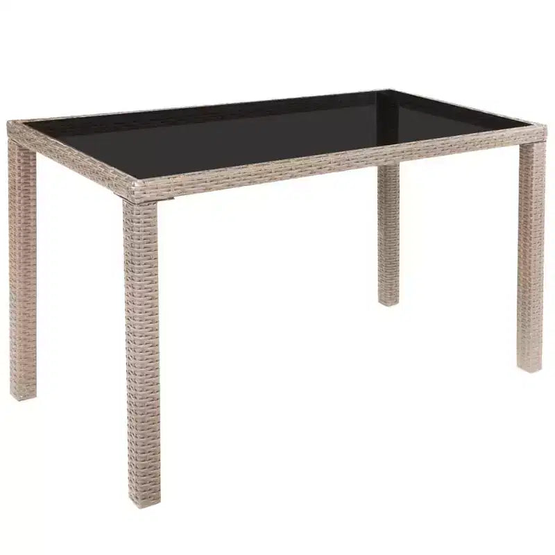 Set da pranzo da esterno vidaXL in polyrattan grigio, pieghevole, medio