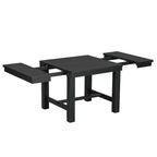 Set da pranzo allungabile da 6 pezzi HABITRIO per 6 persone, set da pranzo in stile rustico con 4 sedie imbottite, panca e 2 prolunghe rimovibili, naturale/nero