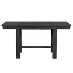 Set da pranzo allungabile da 6 pezzi HABITRIO per 6 persone, set da pranzo in stile rustico con 4 sedie imbottite, panca e 2 prolunghe rimovibili, naturale/nero