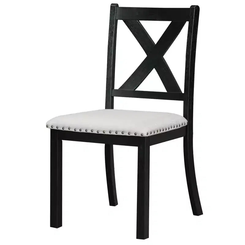 Set da pranzo allungabile da 6 pezzi HABITRIO per 6 persone, set da pranzo in stile rustico con 4 sedie imbottite, panca e 2 prolunghe rimovibili, naturale/nero