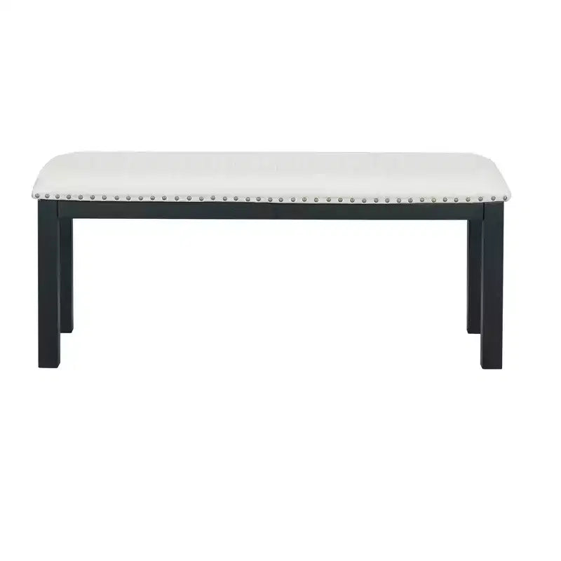 Set da pranzo allungabile da 6 pezzi HABITRIO per 6 persone, set da pranzo in stile rustico con 4 sedie imbottite, panca e 2 prolunghe rimovibili, naturale/nero