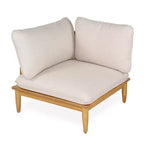Set di sedute a V per esterni Sacova di Christopher Knight Home in legno di acacia, struttura con finitura teak e cuscino beige