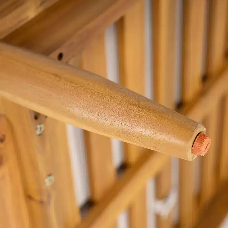 Set di sedute a V per esterni Sacova di Christopher Knight Home in legno di acacia, struttura con finitura teak e cuscino beige