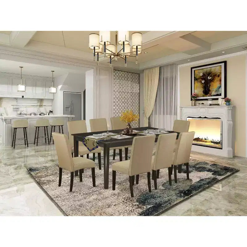 HomeStock Counter Height Dining Set Butterfly Leaf Table 8 Chairs