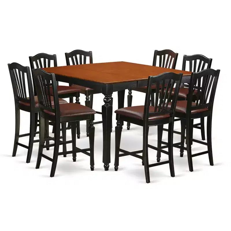 Set da pranzo HomeStock altezza bancone con tavolo a foglia a farfalla e 8 sedie