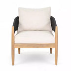 Christopher Knight Home Zill - Set moderno da 4 pezzi con sedute in legno di acacia e corda intrecciata per patio, con tavolino da caffè a doghe