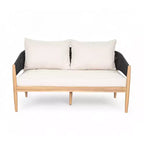 Christopher Knight Home Zill - Set moderno da 4 pezzi con sedute in legno di acacia e corda intrecciata per patio, con tavolino da caffè a doghe