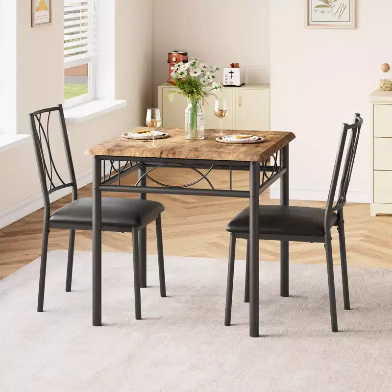 Set tavolo da pranzo Garvee, set tavolo da pranzo: tavolo rettangolare piccolo e sedie per cucine, sala da pranzo