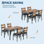 Set tavolo da pranzo TROPOW, set tavolo da sala da pranzo con protezioni angolari, tavolo da cucina in legno con sedie imbottite per sala da pranzo
