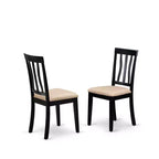 HomeStock Belmont Set da cucina - Tavolo e 2 sedie da pranzo, nero e ciliegio