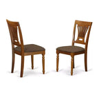 HomeStock Belmont Portland Set Tavolo da Pranzo con Tavolo allungabile da 18 Pollici e Sedie da Cucina, Marrone Sella