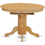 HomeStock Belmont set da pranzo da 7 pezzi, tavolo ovale 42/60 con allunga a farfalla da 18 pollici e 6 sedie Parson con gambe in rovere e tessuto di lino color cervo chiaro