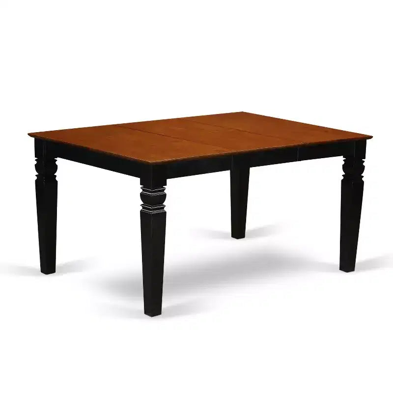 Tavolo rettangolare HomeStock Belmont da 42/60 pollici (107/152 cm) con allunga da 18 pollici (46 cm) e 6 sedie con schienale a doghe verticali