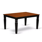 Tavolo rettangolare HomeStock Belmont da 42/60 pollici (107/152 cm) con allunga da 18 pollici (46 cm) e 6 sedie con schienale a doghe verticali