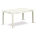 HomeStock Belmont Set da Pranzo 6 Pezzi per 6 persone - Tavolo da pranzo, 4 sedie con seduta in legno e 1 panca, finitura Lino Bianco