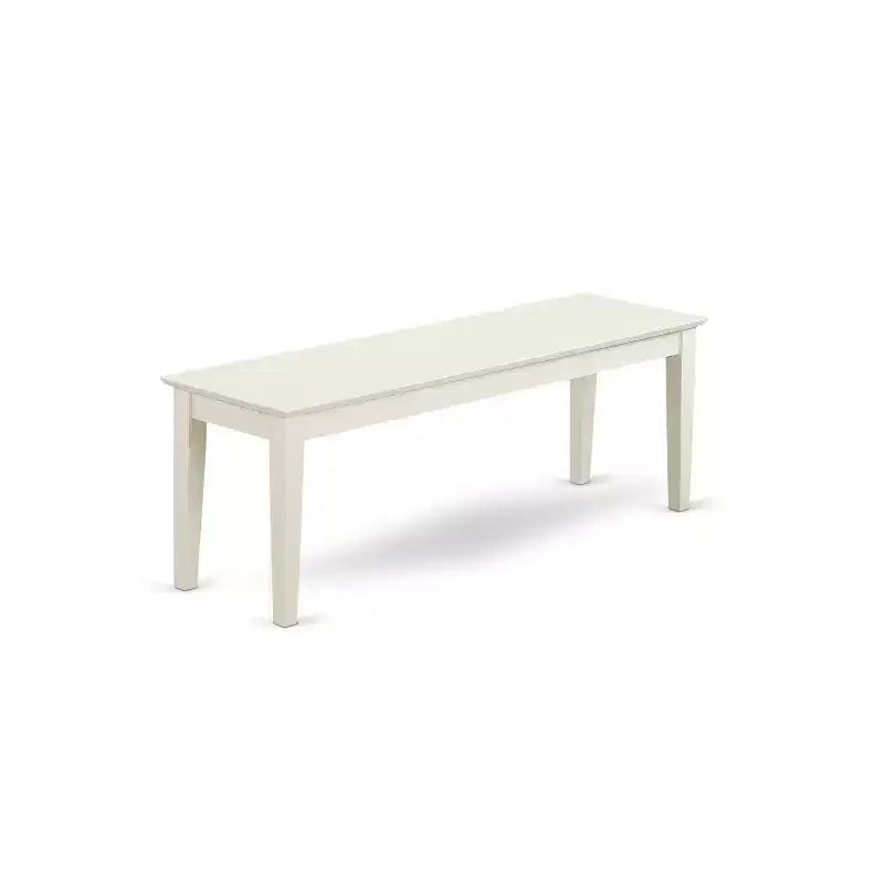HomeStock Belmont Set da Pranzo 6 Pezzi per 6 persone - Tavolo da pranzo, 4 sedie con seduta in legno e 1 panca, finitura Lino Bianco