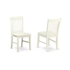 Set da cucina HomeStock Belmont 5 pezzi Dublin - Tavolo da pranzo e 4 sedie da cucina con seduta in legno, Bianco Lino