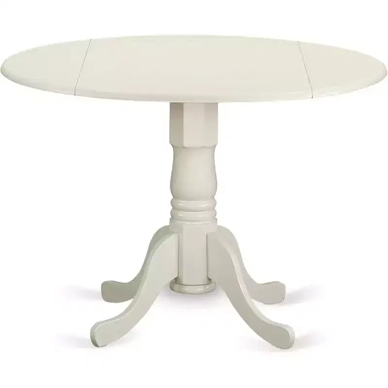 Set da cucina HomeStock Belmont 5 pezzi Dublin - Tavolo da pranzo e 4 sedie da cucina con seduta in legno, Bianco Lino