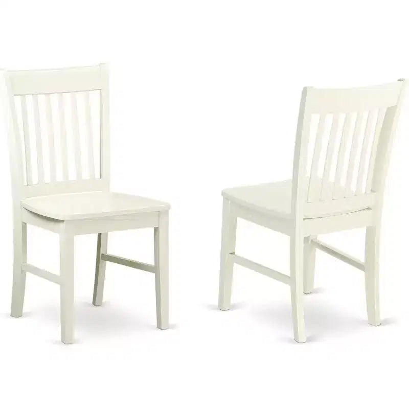 Set da cucina HomeStock Belmont 5 pezzi Dublin - Tavolo da pranzo e 4 sedie da cucina con seduta in legno, Bianco Lino