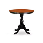 Set da pranzo moderno di metà secolo HomeStock Belmont da 3 pezzi include un tavolo in legno e 2 sedie da pranzo con schienale a doghe - Finitura nera