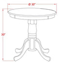 Set da pranzo moderno di metà secolo HomeStock Belmont da 3 pezzi include un tavolo in legno e 2 sedie da pranzo con schienale a doghe - Finitura nera