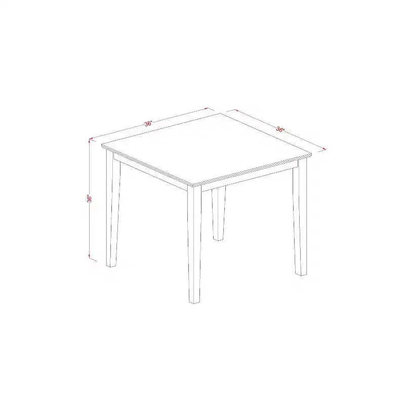 Set da cucina 5 pezzi HomeStock Belmont, include un tavolo da pranzo quadrato e 4 sedie, 91x91 cm, color quercia