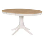Set tavolo da pranzo rotondo allungabile per 4 persone, set da pranzo stile rustico e 4 sedie imbottite