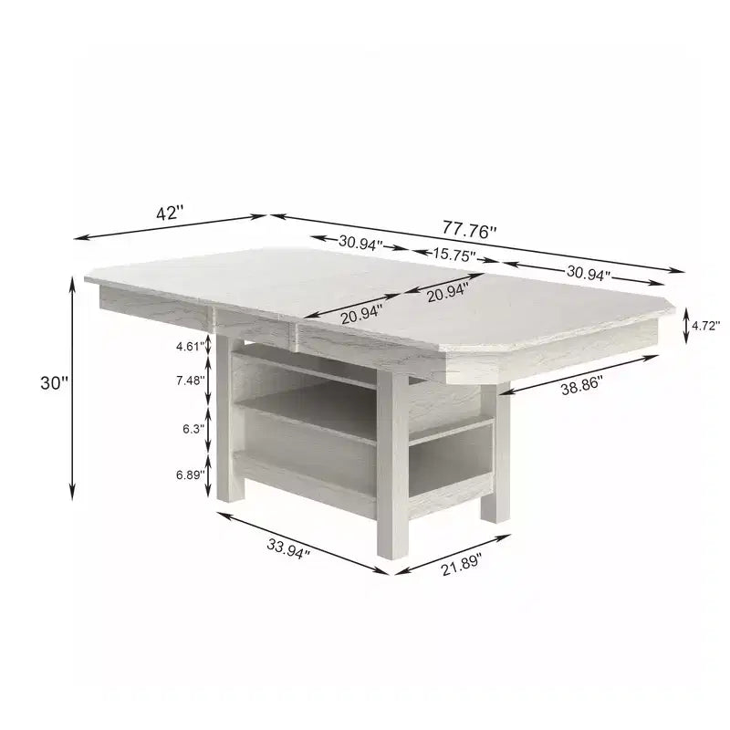 Set da pranzo allungabile VECELO 5/7 pezzi, tavolo in legno di caucciù con 4/6 sedie da pranzo imbottite senza braccioli per cucina, grigio
