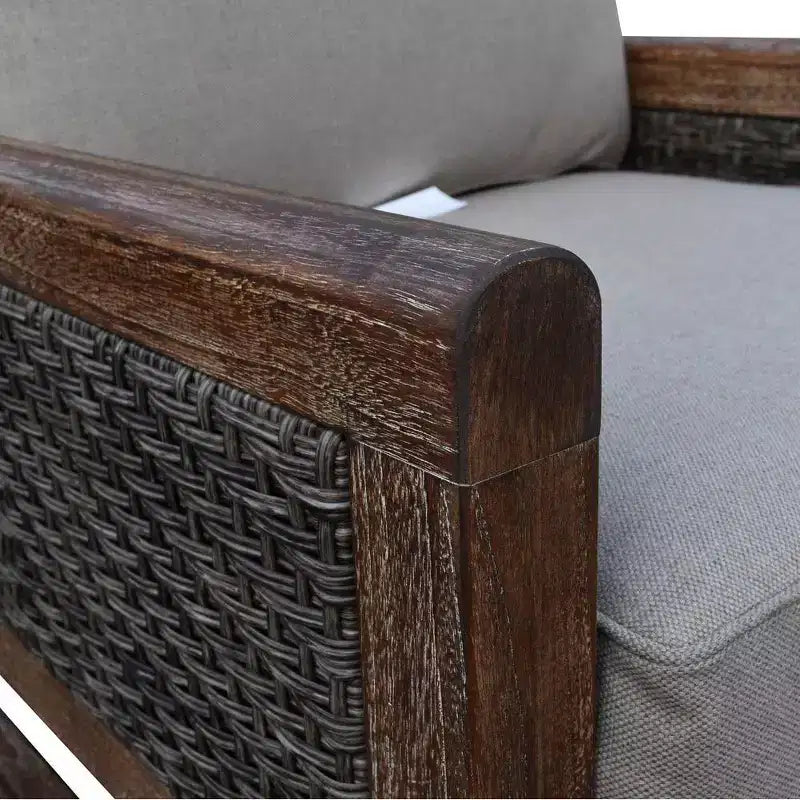 Set 2 pz. poltrona club e pouf Courtyard Casual Bermuda in teak FSC Include: Una poltrona club e un pouf