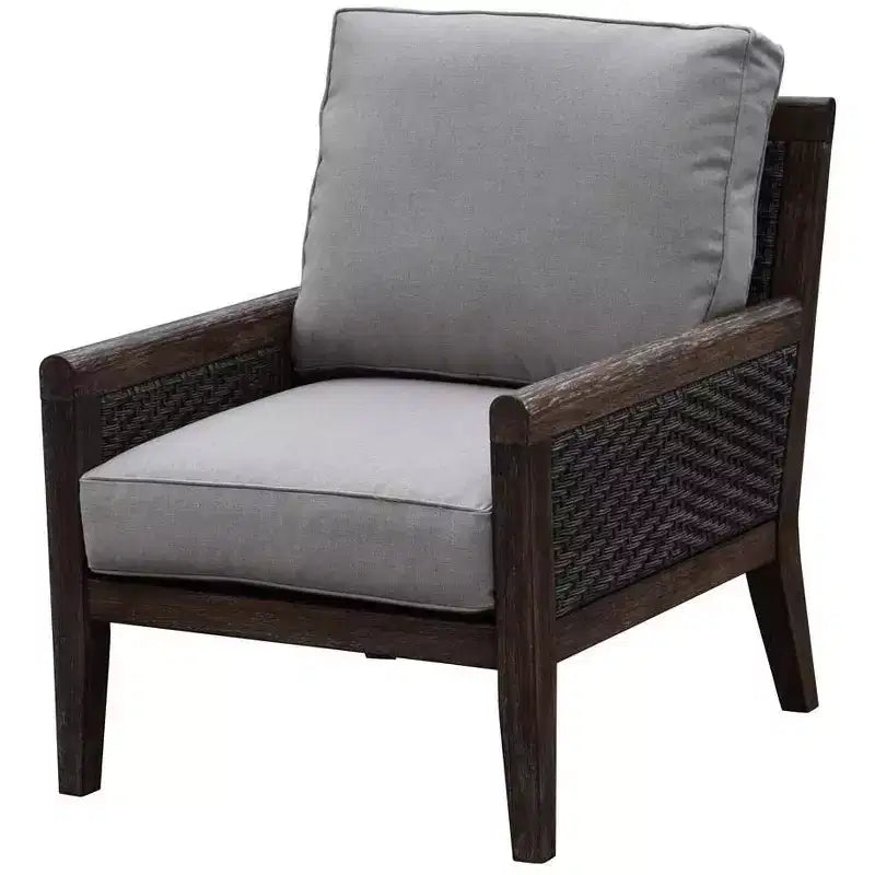 Set 2 pz. poltrona club e pouf Courtyard Casual Bermuda in teak FSC Include: Una poltrona club e un pouf