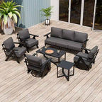 EAGLE PEAK Urban Slate - Set di 7 mobili moderni da giardino, divano, sedie a dondolo girevoli, sedie da esterno, tavolino da caffè e tavolino laterale