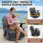 EAGLE PEAK Urban Slate - Set di 7 mobili moderni da giardino, divano, sedie a dondolo girevoli, sedie da esterno, tavolino da caffè e tavolino laterale