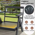 EAGLE PEAK Urban Slate - Set di 7 mobili moderni da giardino, divano, sedie a dondolo girevoli, sedie da esterno, tavolino da caffè e tavolino laterale