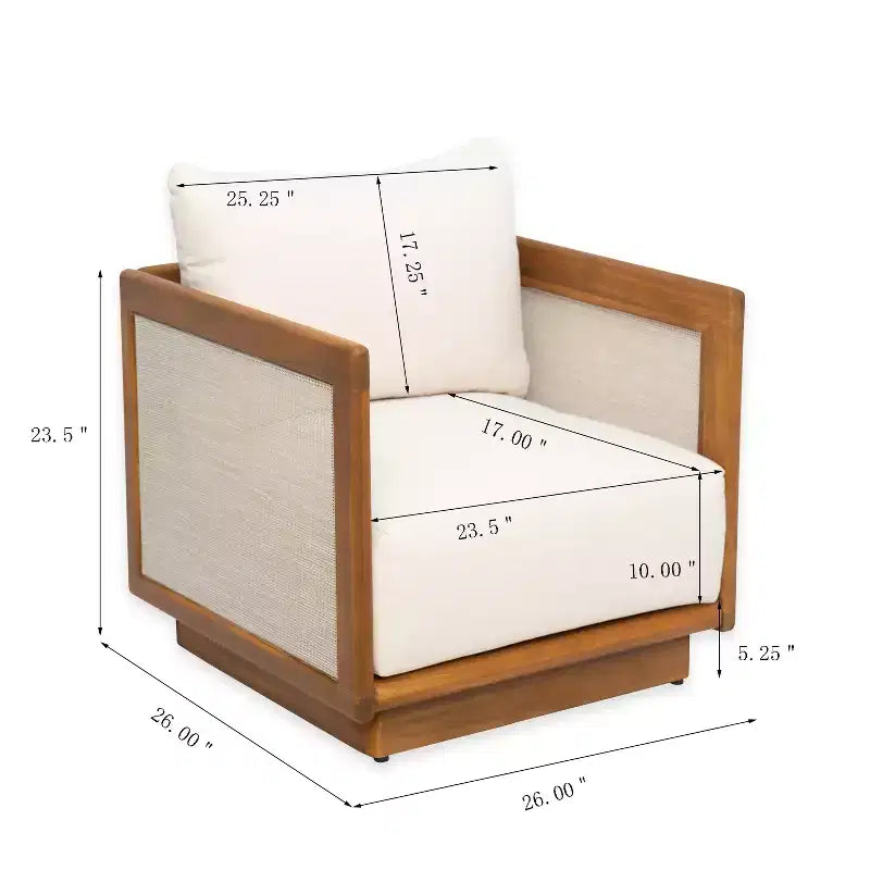 Set da salotto da esterno Christopher Knight Home Isora da 6 pezzi in legno di acacia con tavolino a doghe e cuscini