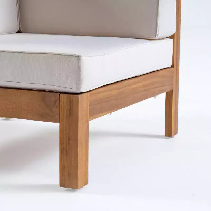 Set da salotto da esterno Christopher Knight Home Isora da 6 pezzi in legno di acacia con tavolino a doghe e cuscini