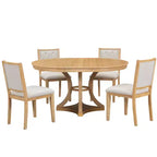 Set da pranzo GDFStudio Jane da 5 pezzi con tavolo rotondo e sedie senza braccioli