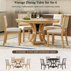 Set da pranzo GDFStudio Jane da 5 pezzi con tavolo rotondo e sedie senza braccioli