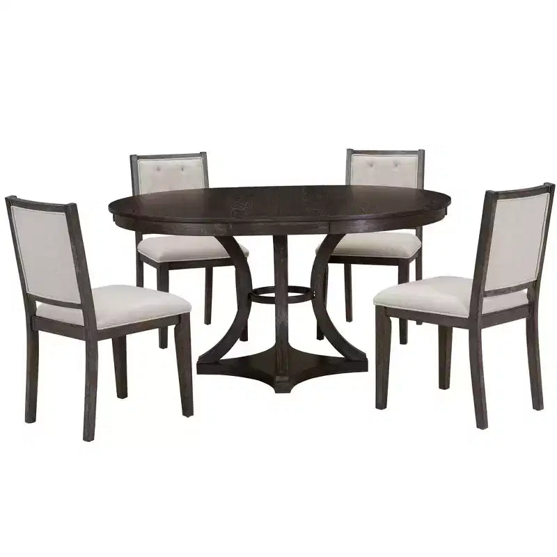 Set da pranzo GDFStudio Jane da 5 pezzi con tavolo rotondo e sedie senza braccioli