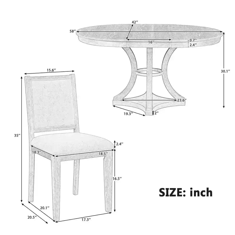 Set da pranzo GDFStudio Jane da 5 pezzi con tavolo rotondo e sedie senza braccioli