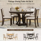 Set da pranzo GDFStudio Jane da 5 pezzi con tavolo rotondo e sedie senza braccioli
