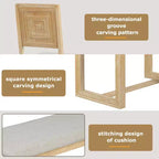 GDFStudio Monica, set da pranzo di 6 pezzi con tavolo in legno da 60" e sedie e panca imbottite