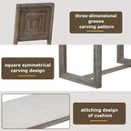 GDFStudio Monica, set da pranzo di 6 pezzi con tavolo in legno da 60" e sedie e panca imbottite