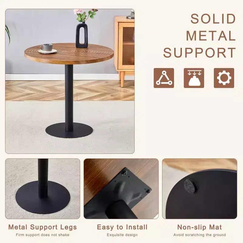 Set tavolo da pranzo 3/5 pezzi, set tavolo da cucina rotondo, tavolo da pranzo salvaspazio con 2/4 sedie imbottite - ModernLuxe