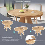 Set tavolo da pranzo allungabile vintage GDFStudio Oliver per 4-6 persone con tavolo farmhouse 42-58" e sedie imbottite