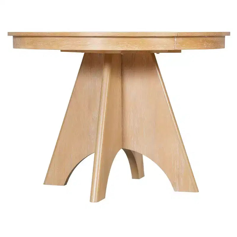 Set tavolo da pranzo allungabile vintage GDFStudio Oliver per 4-6 persone con tavolo farmhouse 42-58" e sedie imbottite